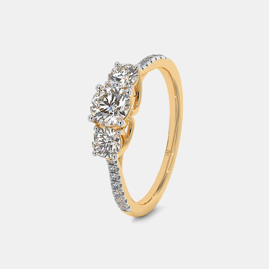 The Joel Three Stone Solitaire Ring